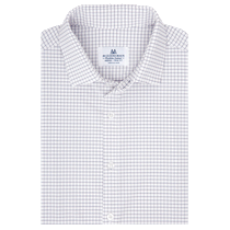 Mizzen+Main Men's White Kennedy Windowpane Trim Fit Dress Shirt