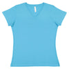 LAT Women's Aqua V-Neck Premium Jersey T-Shirt