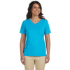 LAT Women's Aqua V-Neck Premium Jersey T-Shirt