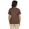 LAT Women's Brown V-Neck Premium Jersey T-Shirt