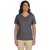 LAT Women's Charcoal V-Neck Premium Jersey T-Shirt