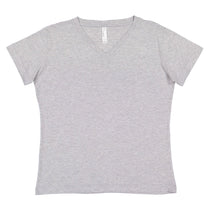 LAT Women's Granite Heather V-Neck Premium Jersey T-Shirt