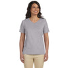 LAT Women's Heather V-Neck Premium Jersey T-Shirt