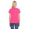 LAT Women's Hot Pink V-Neck Premium Jersey T-Shirt
