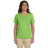 LAT Women's Key Lime V-Neck Premium Jersey T-Shirt