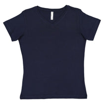 LAT Women's Navy V-Neck Premium Jersey T-Shirt