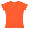 LAT Women's Orange V-Neck Premium Jersey T-Shirt