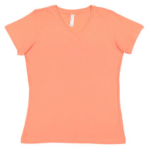 LAT Women's Papaya V-Neck Premium Jersey T-Shirt