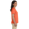 LAT Women's Papaya V-Neck Premium Jersey T-Shirt