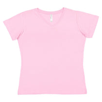 LAT Women's Pink V-Neck Premium Jersey T-Shirt