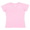 LAT Women's Pink V-Neck Premium Jersey T-Shirt