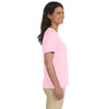 LAT Women's Pink V-Neck Premium Jersey T-Shirt