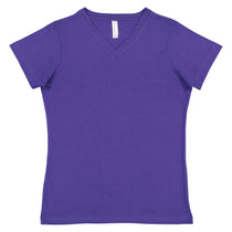 LAT Women's Purple V-Neck Premium Jersey T-Shirt