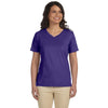 LAT Women's Purple V-Neck Premium Jersey T-Shirt
