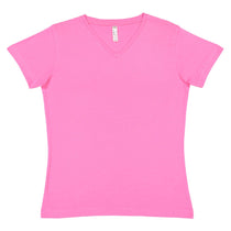 LAT Women's Raspberry V-Neck Premium Jersey T-Shirt