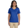 LAT Women's Royal V-Neck Premium Jersey T-Shirt