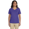 LAT Women's Vintage Purple V-Neck Premium Jersey T-Shirt
