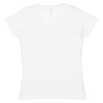 LAT Women's White V-Neck Premium Jersey T-Shirt