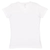 LAT Women's White V-Neck Premium Jersey T-Shirt
