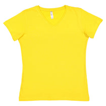 LAT Women's Yellow V-Neck Premium Jersey T-Shirt