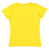 LAT Women's Yellow V-Neck Premium Jersey T-Shirt