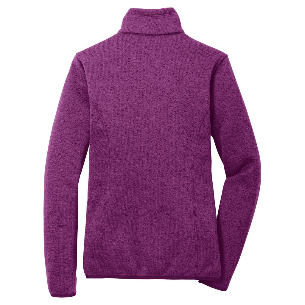 Port Authority Women's Pink Heather Sweater Fleece Jacket