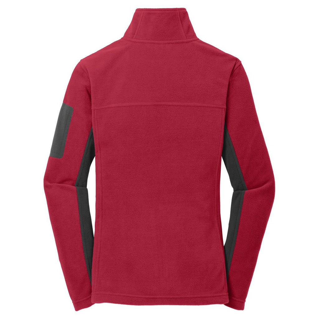 Port Authority Women's Rich Red/Black Summit Fleece Full-Zip Jacket