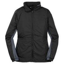 Port Authority Women's Black/Battleship Grey Core Colorblock Wind Jacket