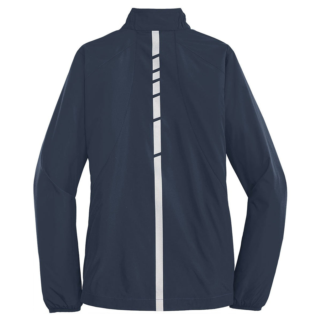 Port Authority Women's Dress Blue Navy Zephyr Reflective Hit Full-Zip Jacket