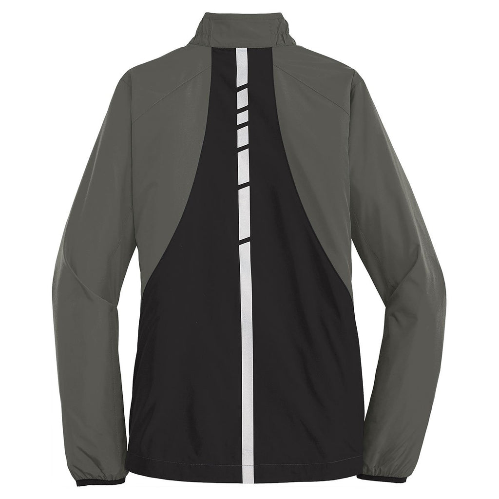 Port Authority Women's Grey Steel/Deep Black Zephyr Reflective Hit Full-Zip Jacket