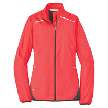 Port Authority Women's Hot Coral/Grey Steel Zephyr Reflective Hit Full-Zip Jacket