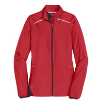 Port Authority Women's Rich Red/Deep Black Zephyr Reflective Hit Full-Zip Jacket