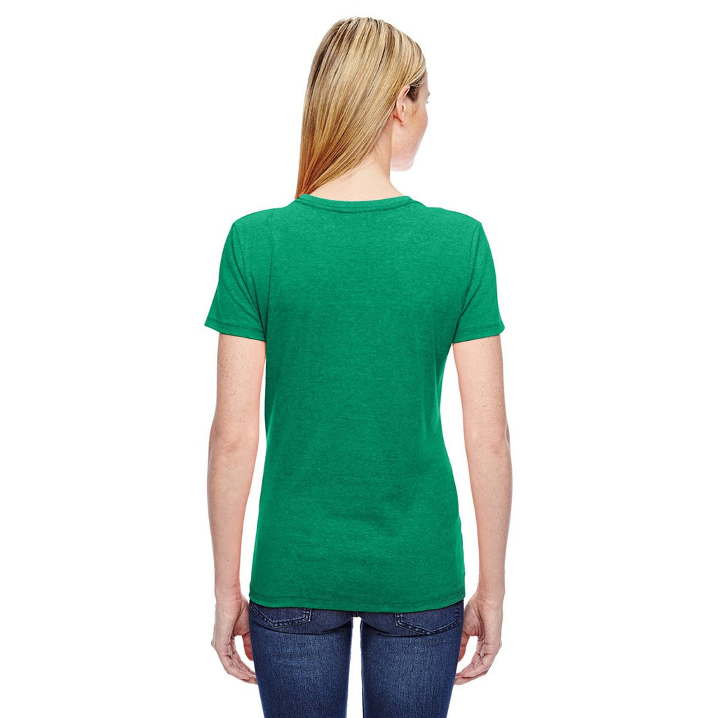 Fruit of the Loom Women's Retro Heather Green 5 oz. HD Cotton T-Shirt