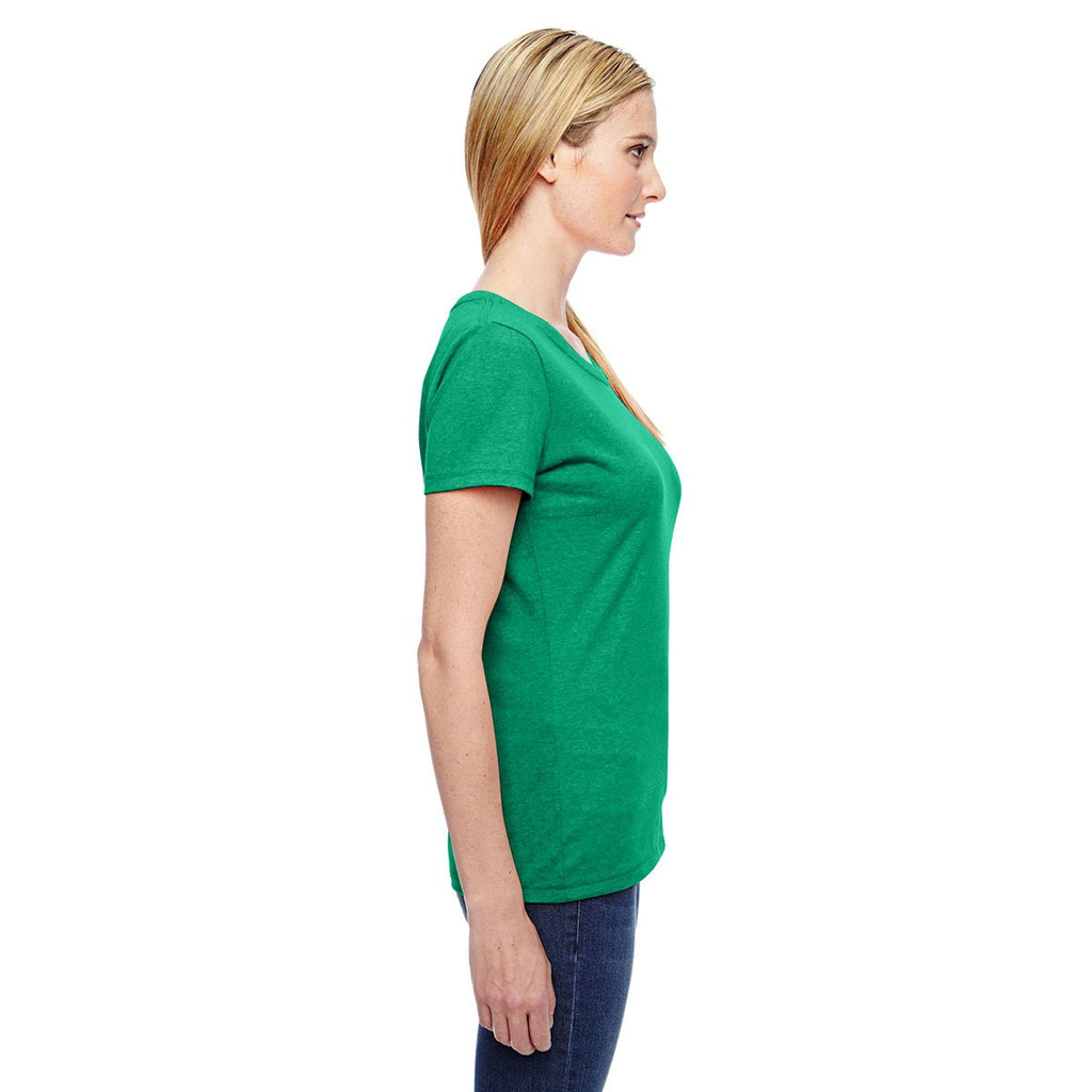 Fruit of the Loom Women's Retro Heather Green 5 oz. HD Cotton T-Shirt