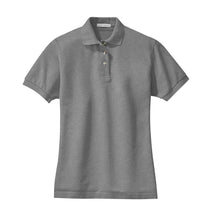 Port Authority Women's Oxford Grey S/S Cotton Pique Knit Polo