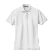 Port Authority Women's White S/S Cotton Pique Knit Polo