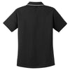 Sport-Tek Women's Black/White Dri-Mesh Polo with Tipped Collar and Piping