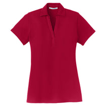 Port Authority Women's Red Silk Touch Y-Neck Polo