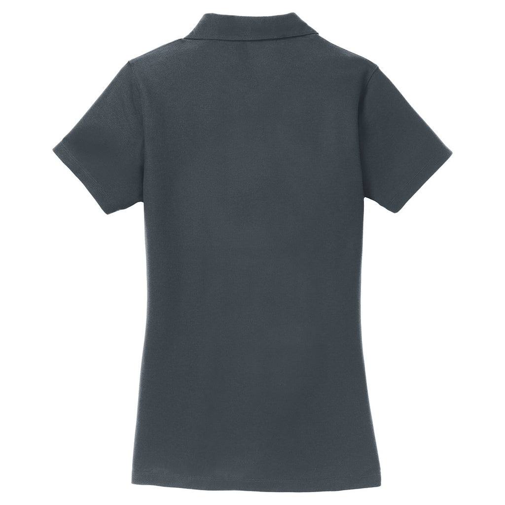Port Authority Women's Steel Grey Silk Touch Y-Neck Polo