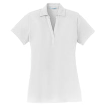 Port Authority Women's White Silk Touch Y-Neck Polo