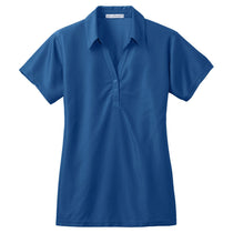 Port Authority Women's Blue Jewel Vertical Pique Polo