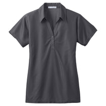 Port Authority Women's Shadow Grey Vertical Pique Polo