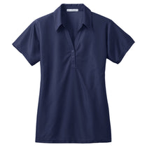 Port Authority Women's True Navy Vertical Pique Polo
