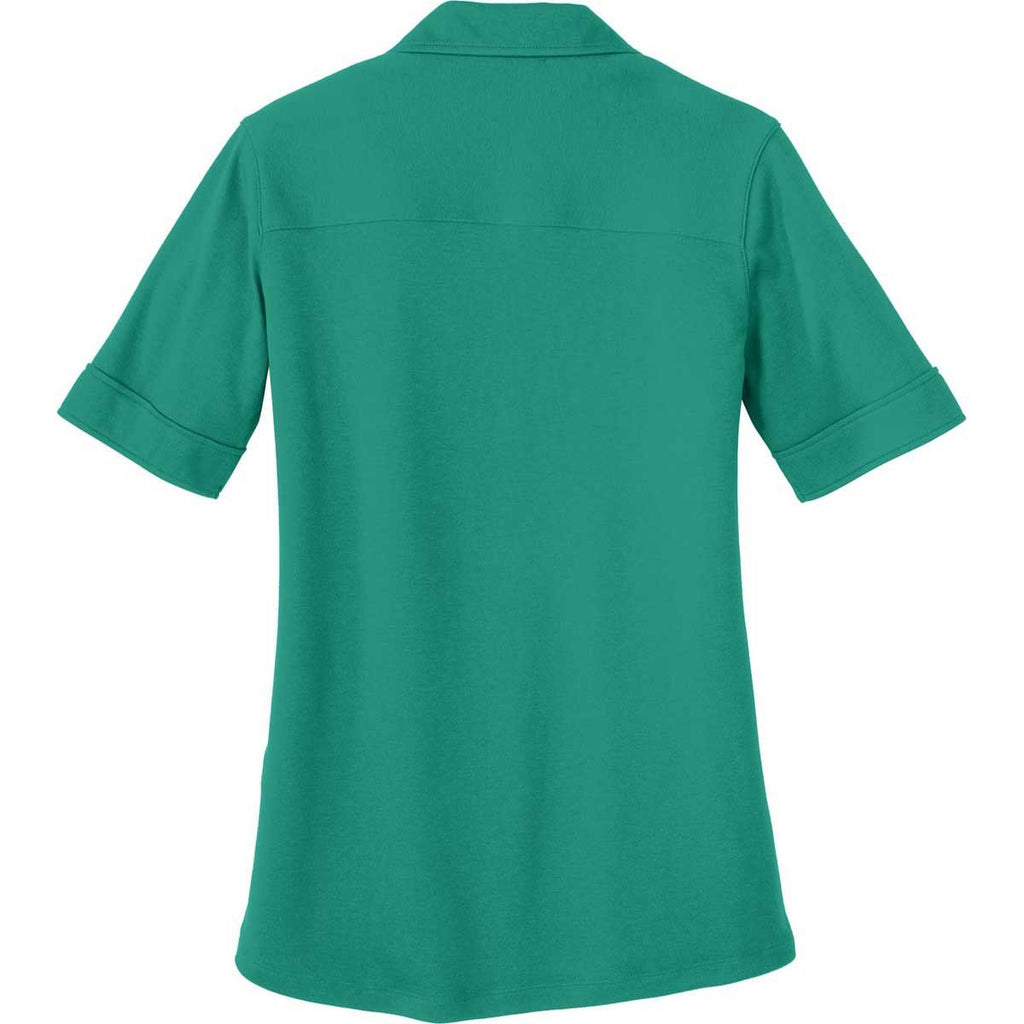 Port Authority Women's Verdant Green Silk Touch Interlock Performance Polo