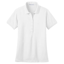 Port Authority Women's White Stretch Pique Polo