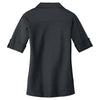Port Authority Women's Black/Monument Grey Oxford Pique Double Pocket Polo