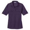 Port Authority Women's Purple/Dress Blue Navy Oxford Pique Double Pocket Polo