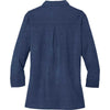 Port Authority Women's Estate Blue 3/4-Sleeve Meridian Cotton Blend Polo