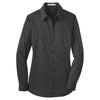 Port Authority Women's Grey Smoke Stretch Poplin Shirt