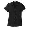 Port Authority Women's Black Textured Camp Shirt